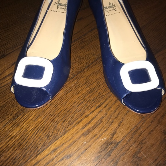 Blue peep toe flats - Picture 2 of 6